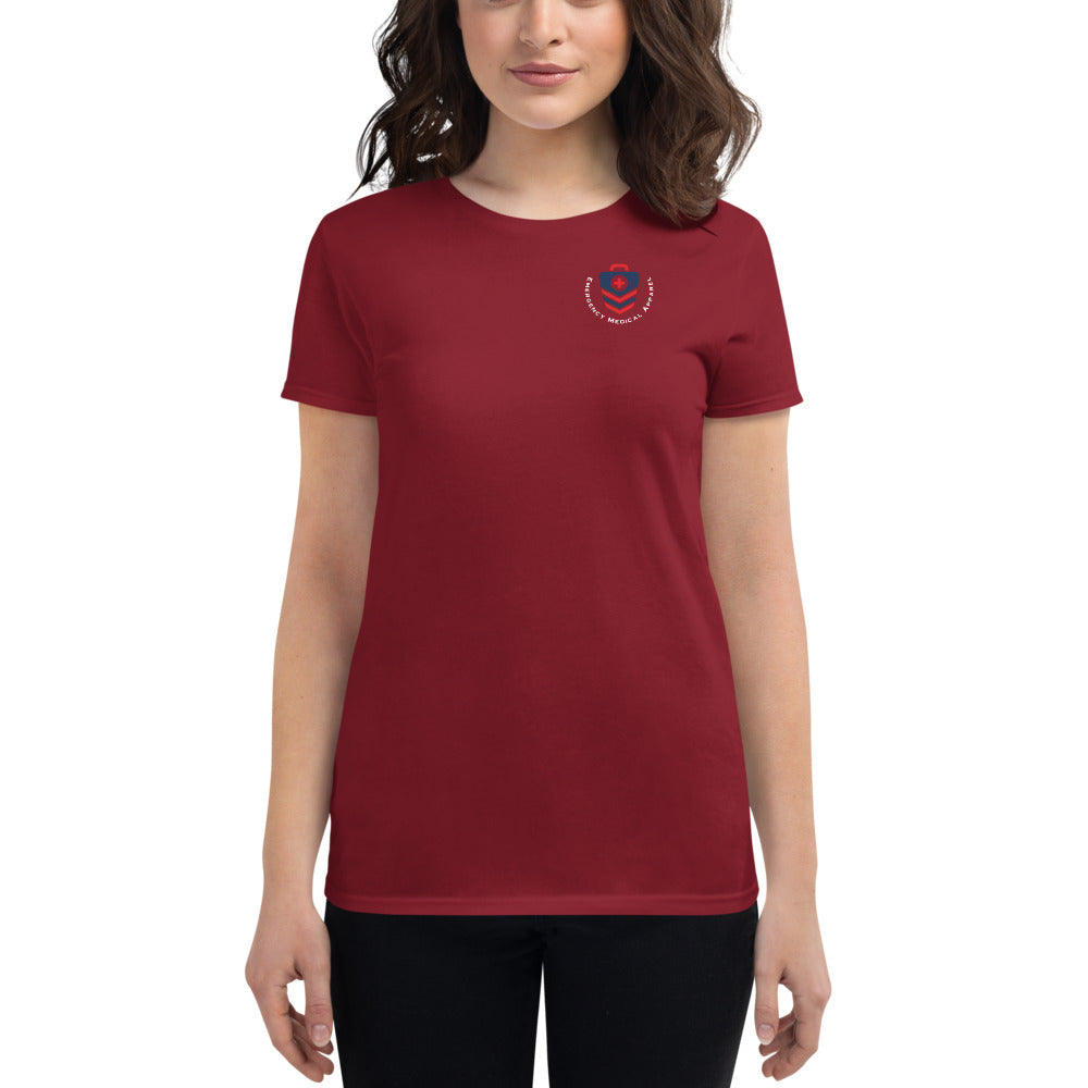 Women's Red Emblem Long Heart T-Shirt - White – Feature